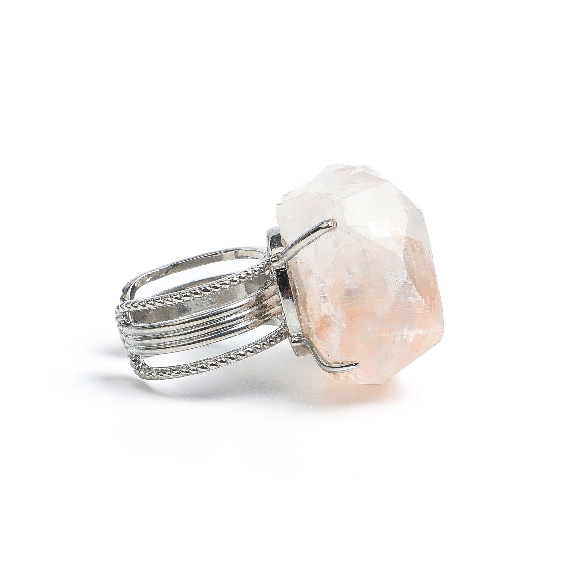 Diamond Rose Calcite Ring