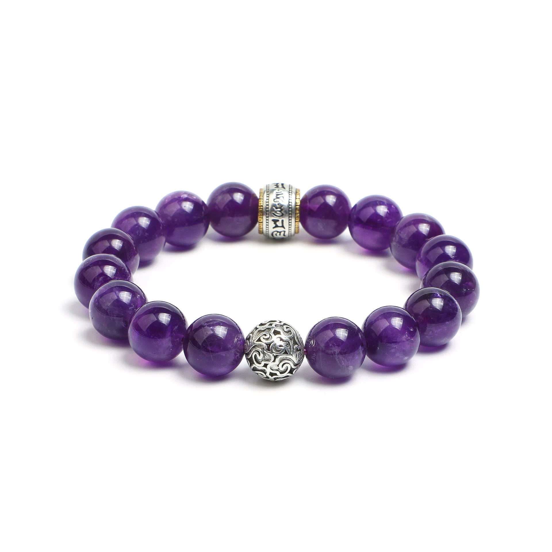 Luminous Revival Collection        Engraved Secrets·Scripted Amethyst Bracelet