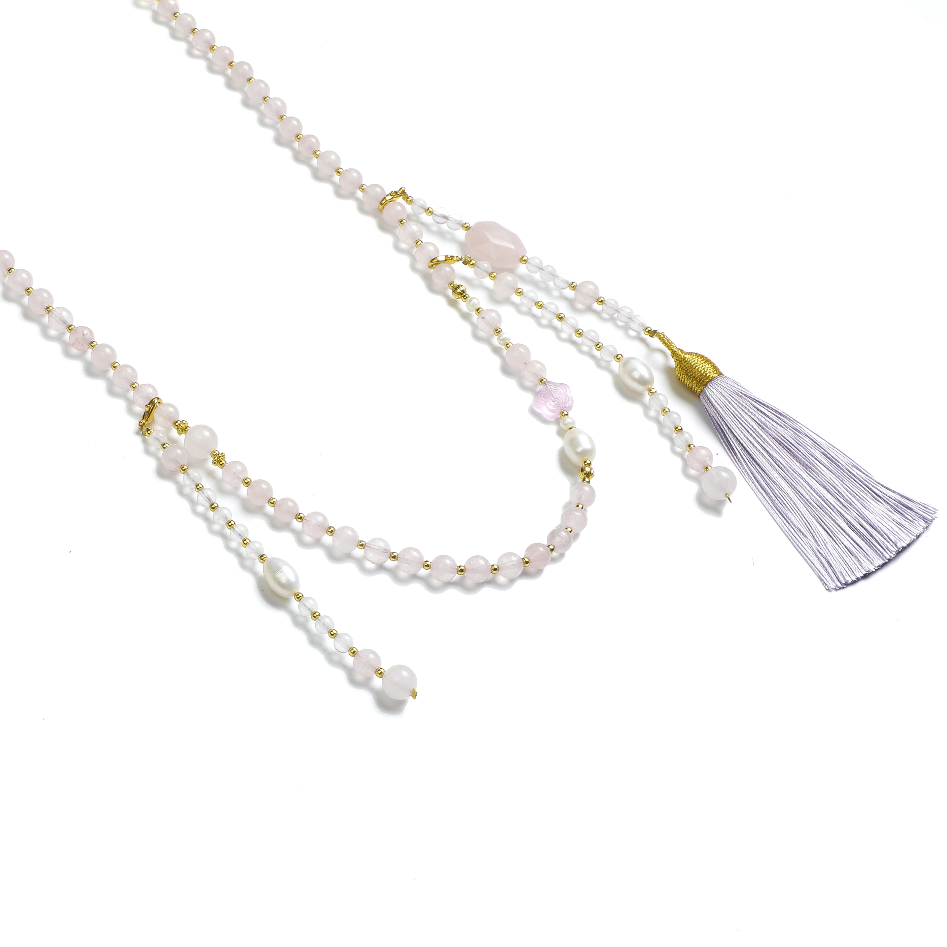 Zen Rose Quartz Long Necklace