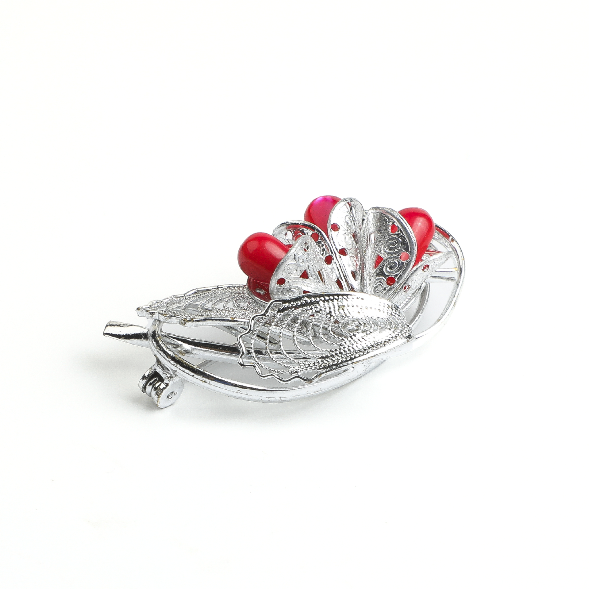 Japanese Meiji Era Crimson Shell Brooch