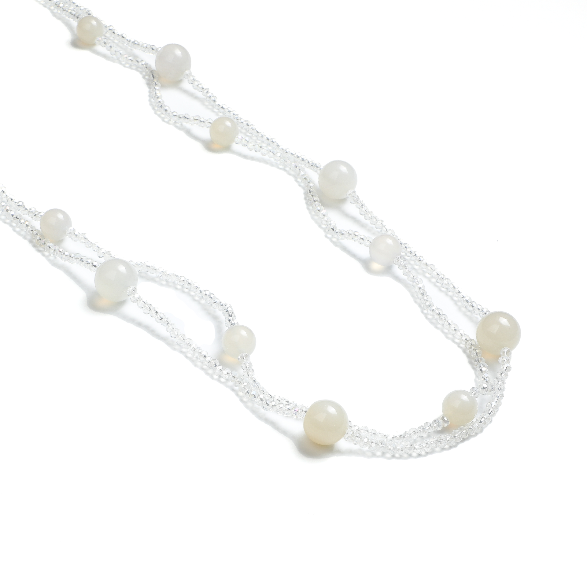 1970s Japanese Clear Quartz Sphere Necklace