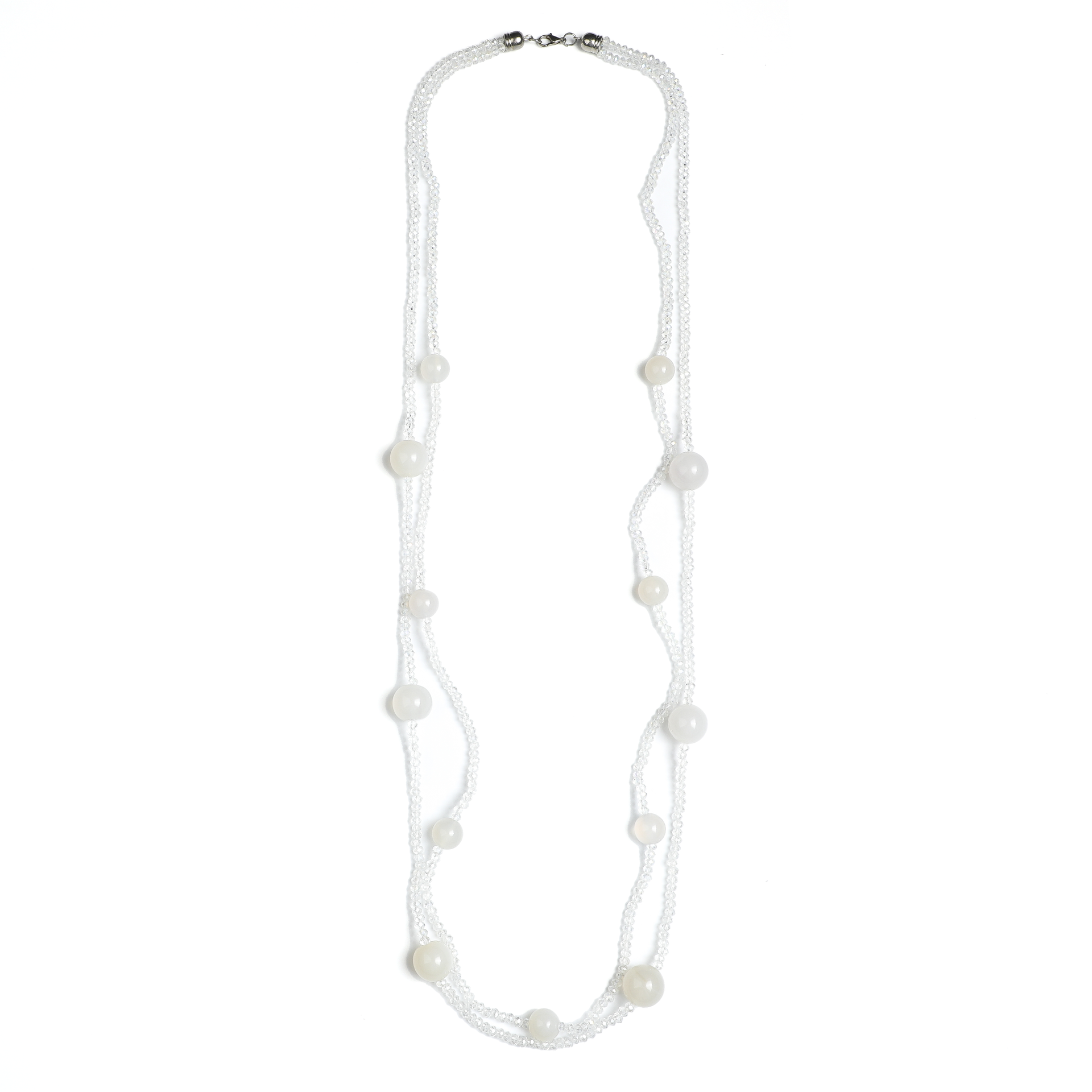 1970s Japanese Clear Quartz Sphere Necklace