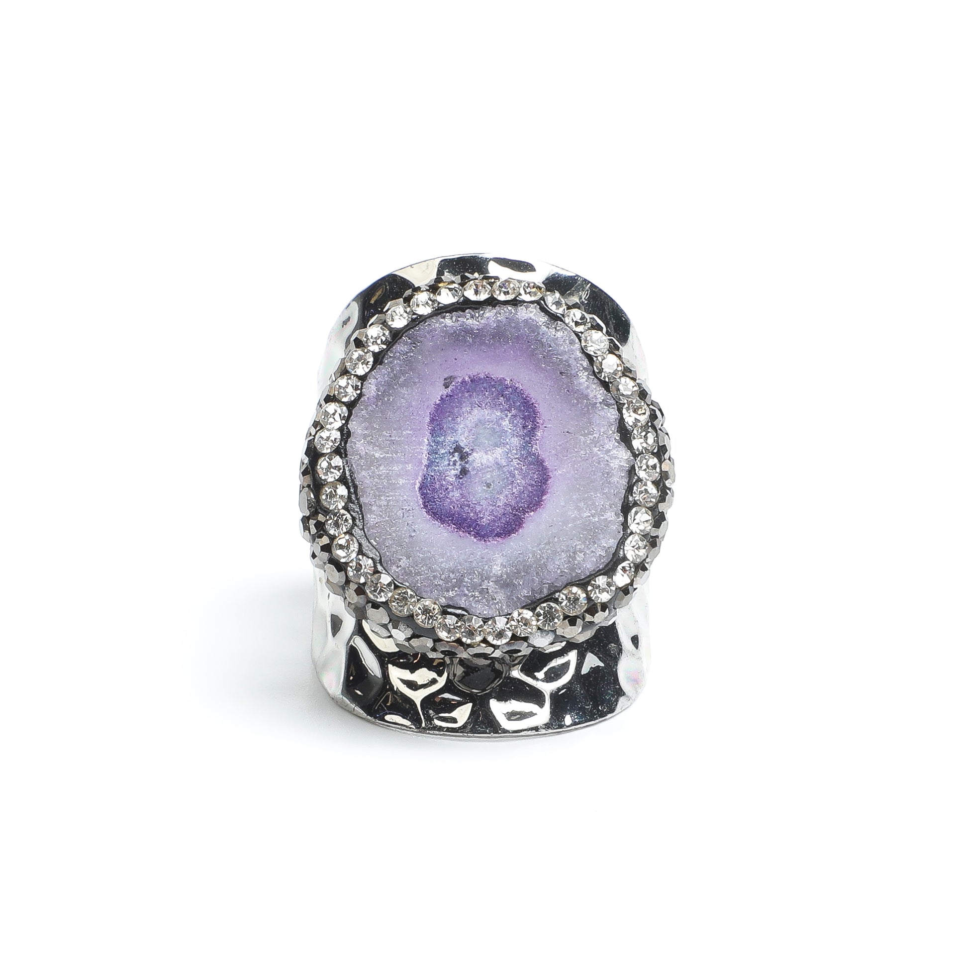 Amethyst Agate Geode Ring