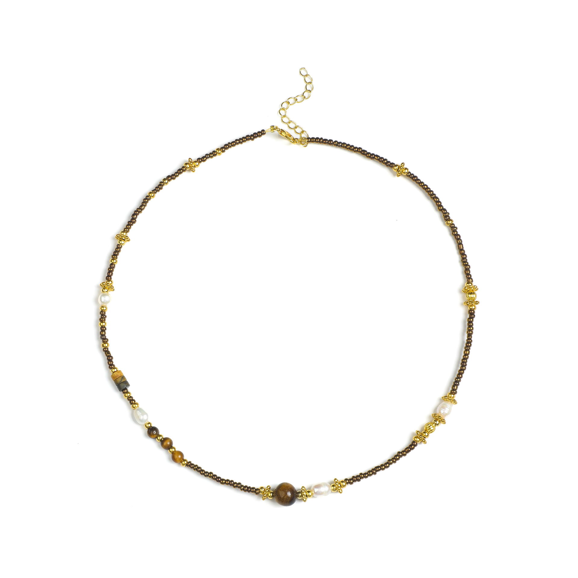 Zen Tiger's Eye and Pearl Harmony Necklace