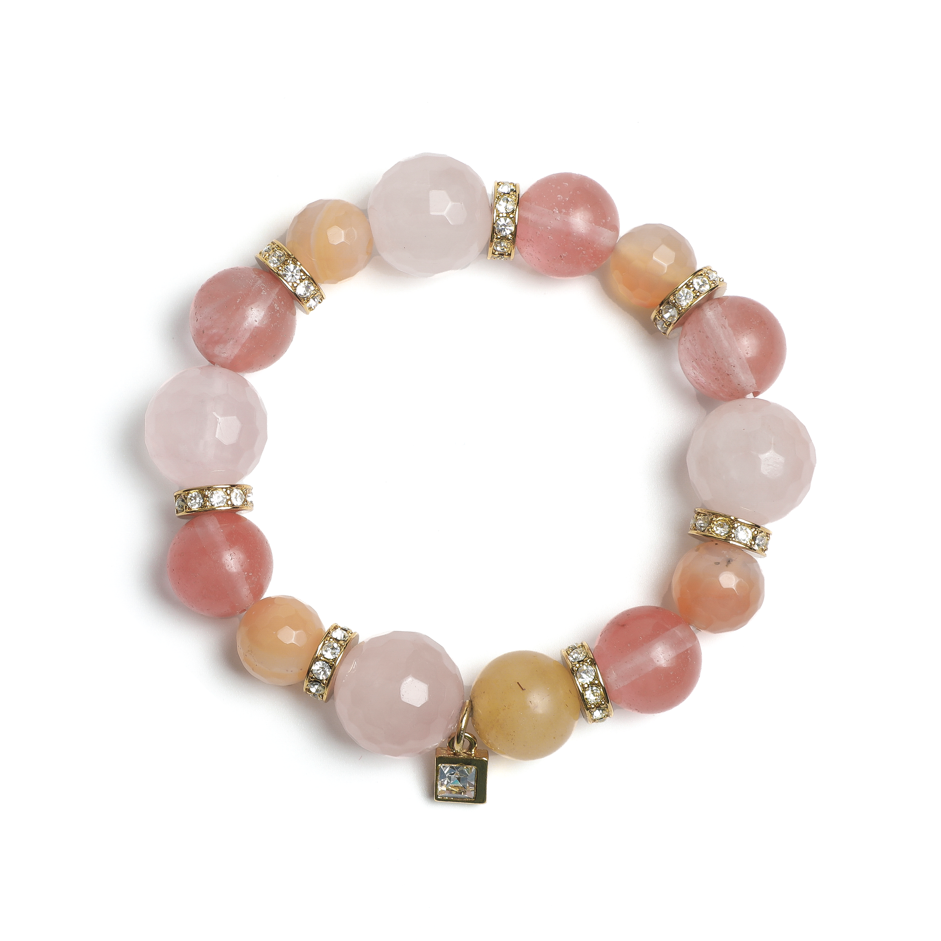 Pink Tone Crystal Accent Bracelet