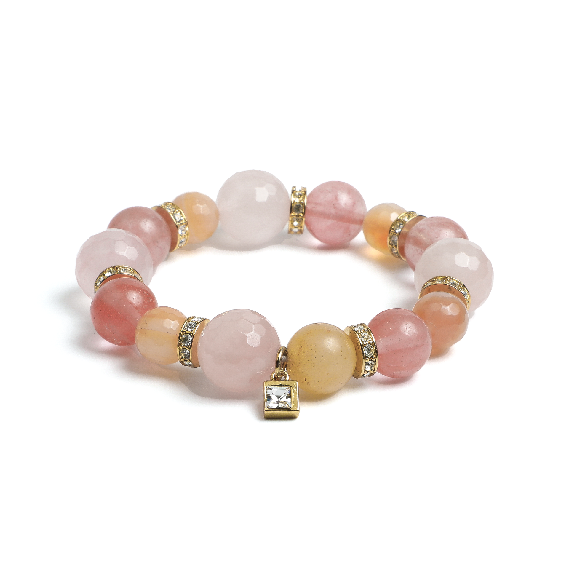 Pink Tone Crystal Accent Bracelet