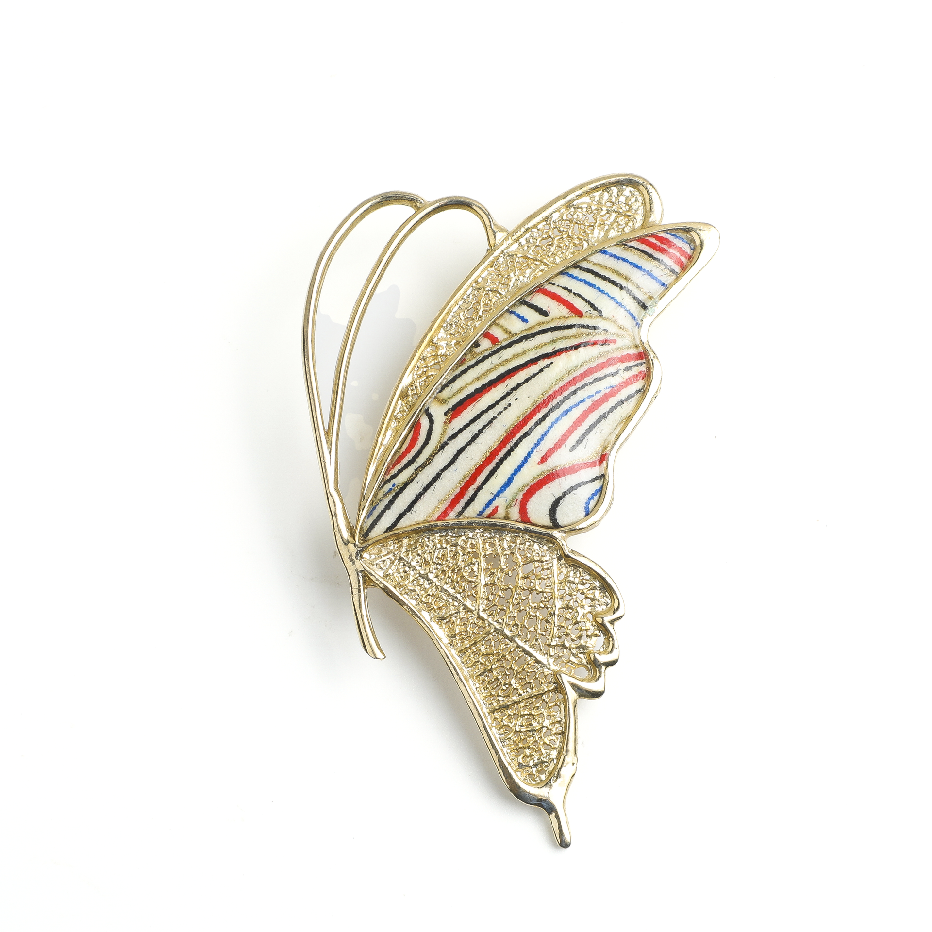Japanese Heisei Era Washi Butterfly Brooch