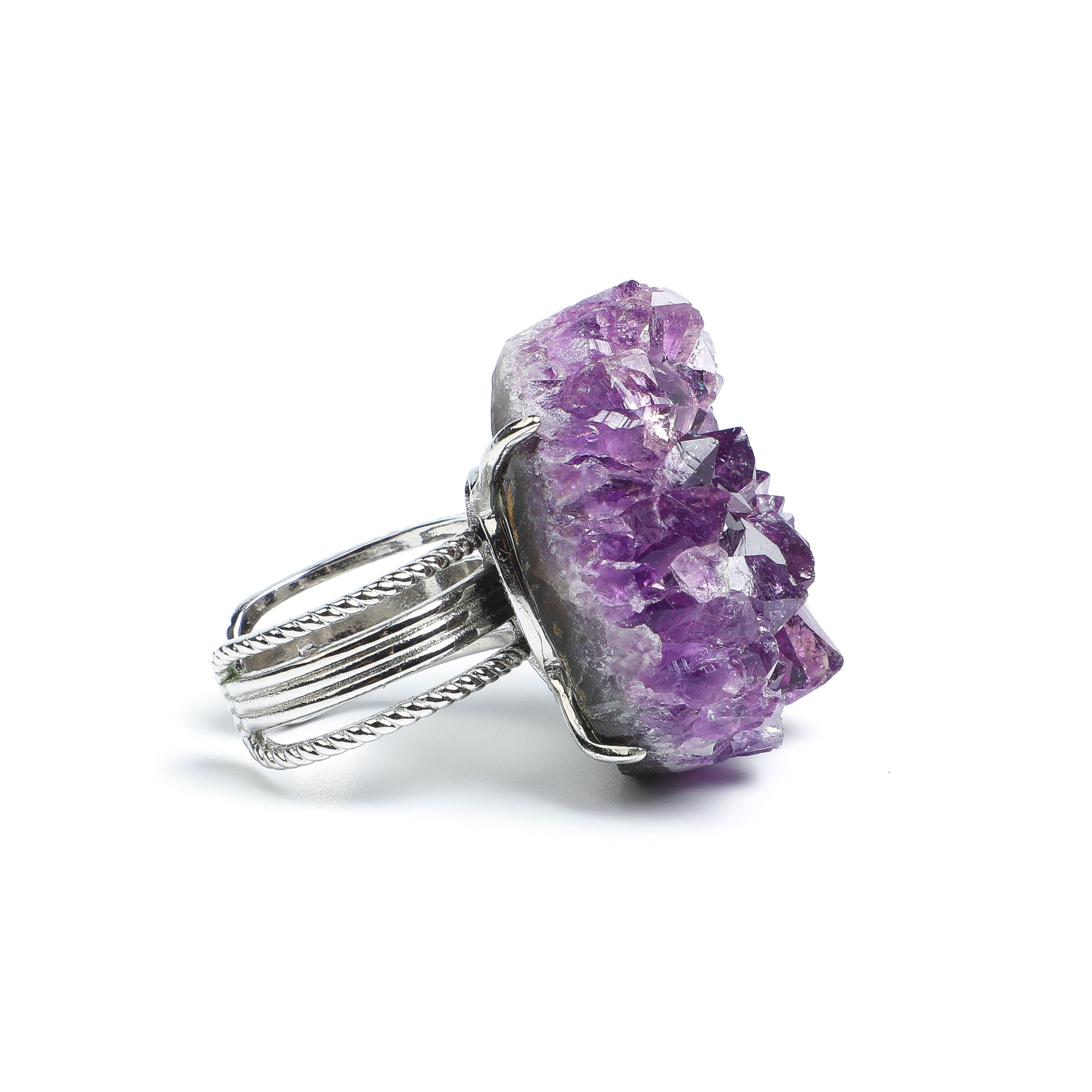 Worldly Wanderlust Collection 
Amethyst Geode Temple Ring