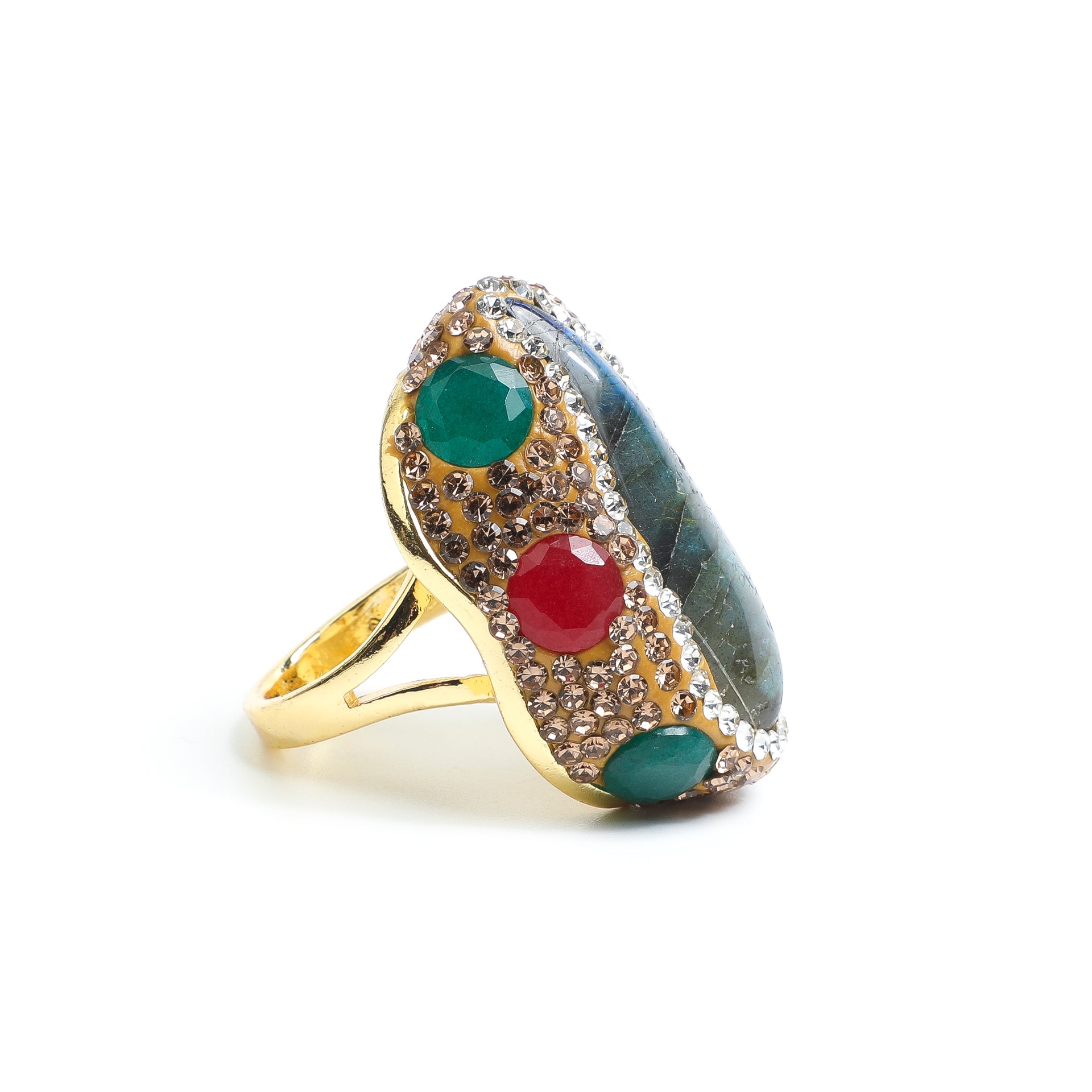 Black Crystal Secret Realm · Black Amethyst Cluster Gemstone Ring
AL-RG-051