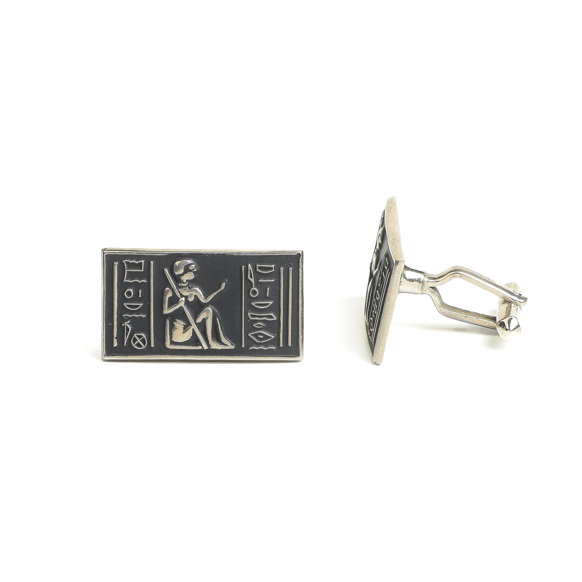 ARTLUMINNA | 1970s Vintage Curated Three-Dimensional Egyptian Portrait Cufflinks