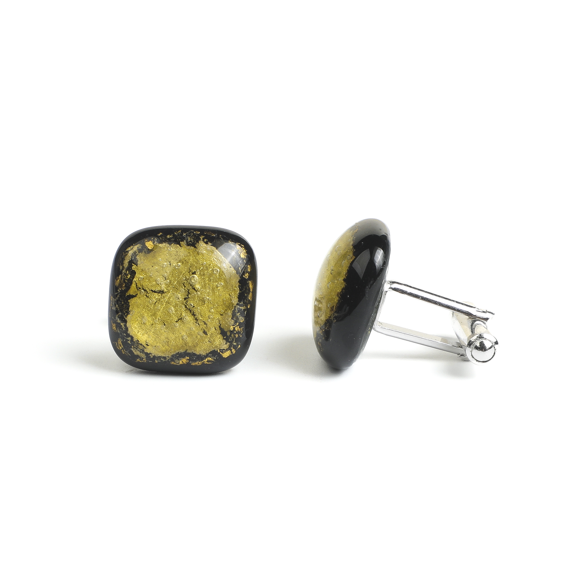ARTLUMINNA | 1970s Japanese Vintage Curated Gold-foil Glass Cufflinks