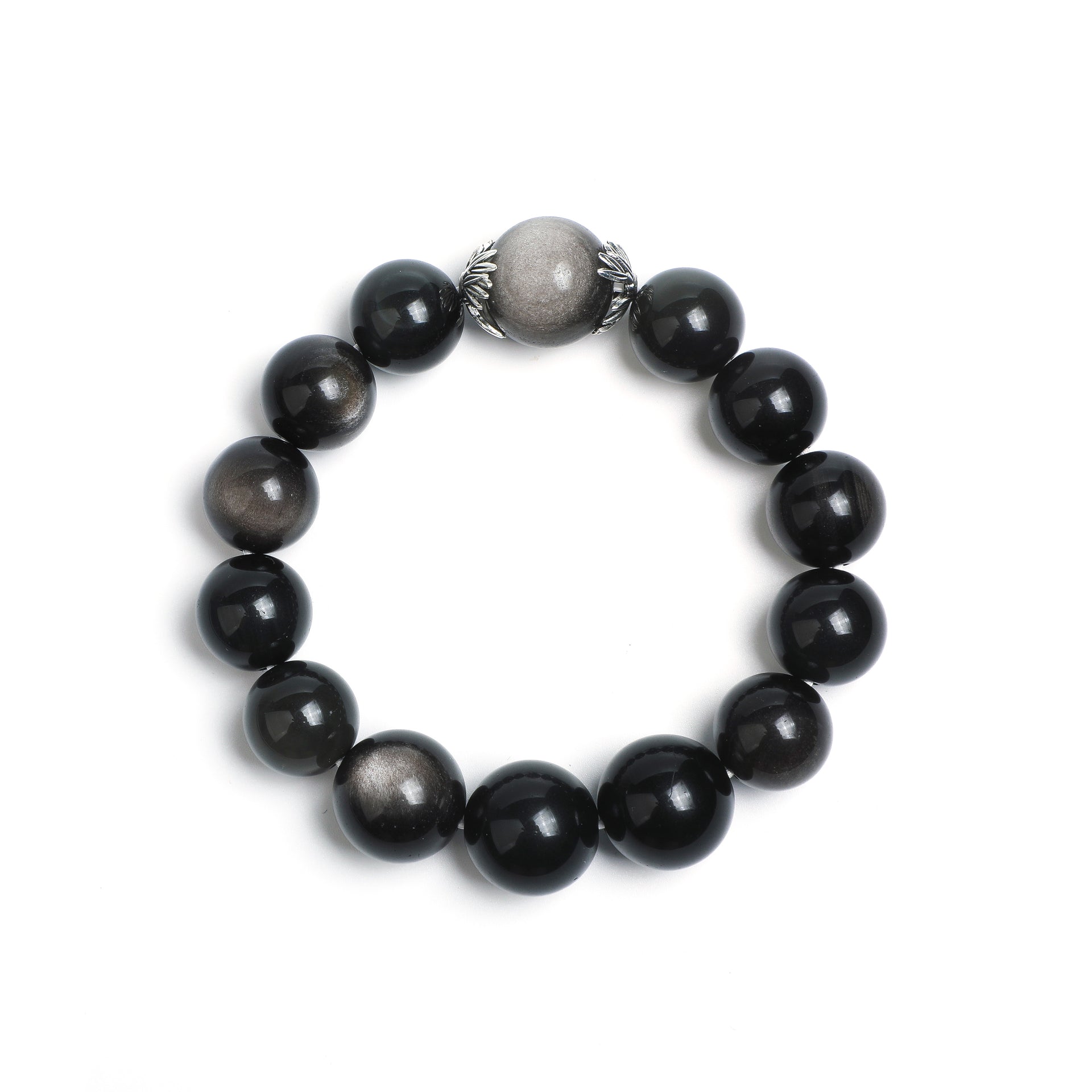 Black & Silver O
bsidian Bracelet