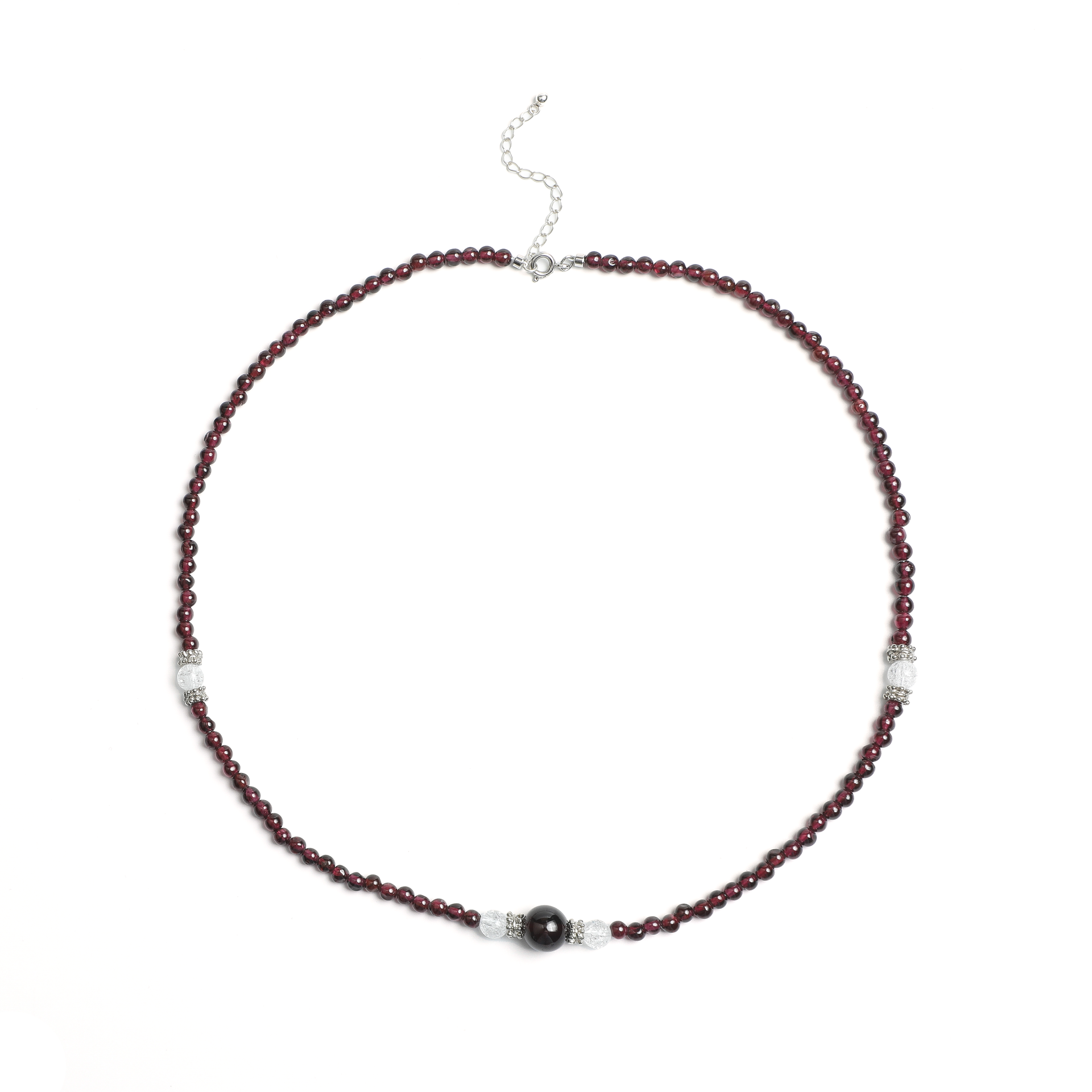 1970s Japanese Natural Garnet Bead Necklace