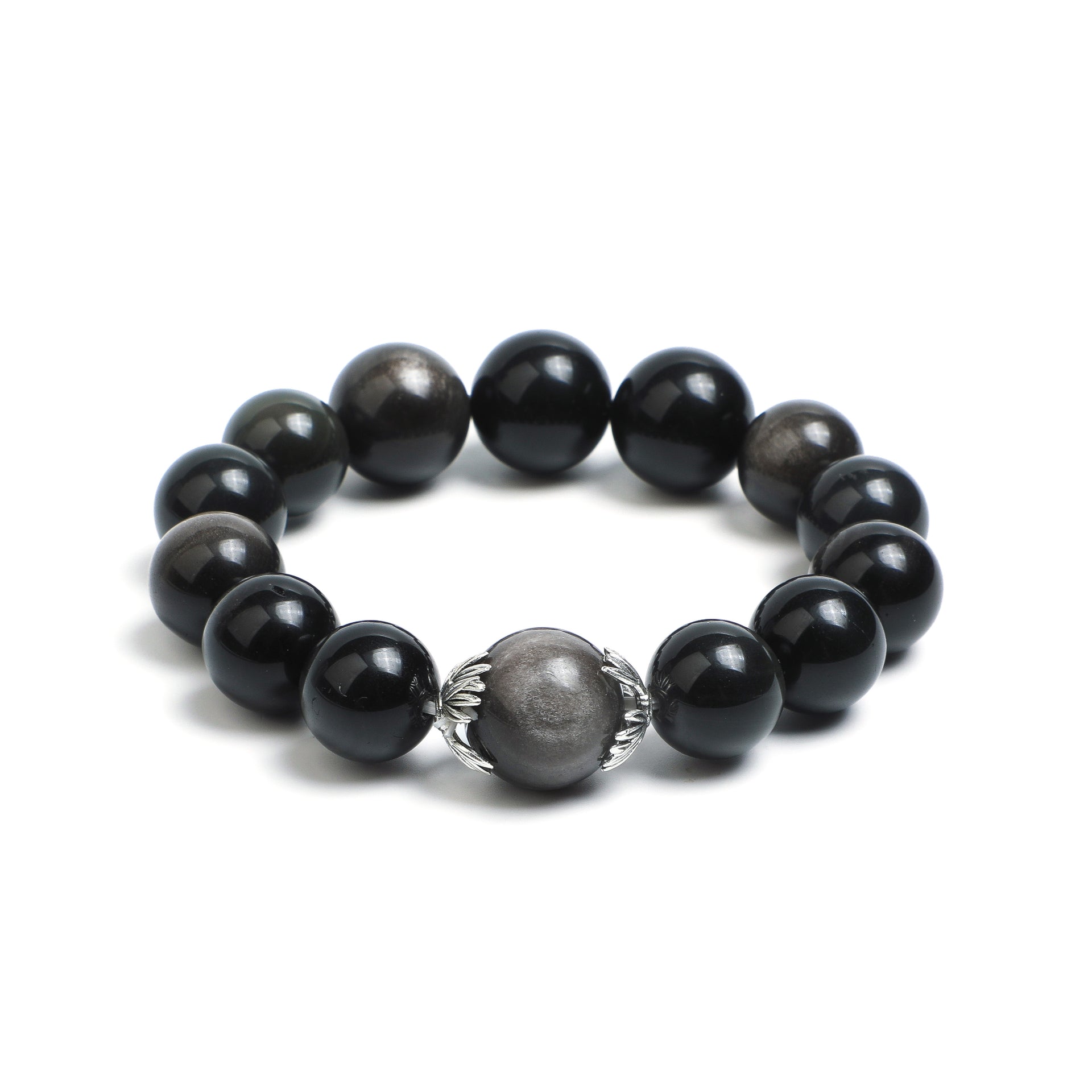 Black & Silver O
bsidian Bracelet