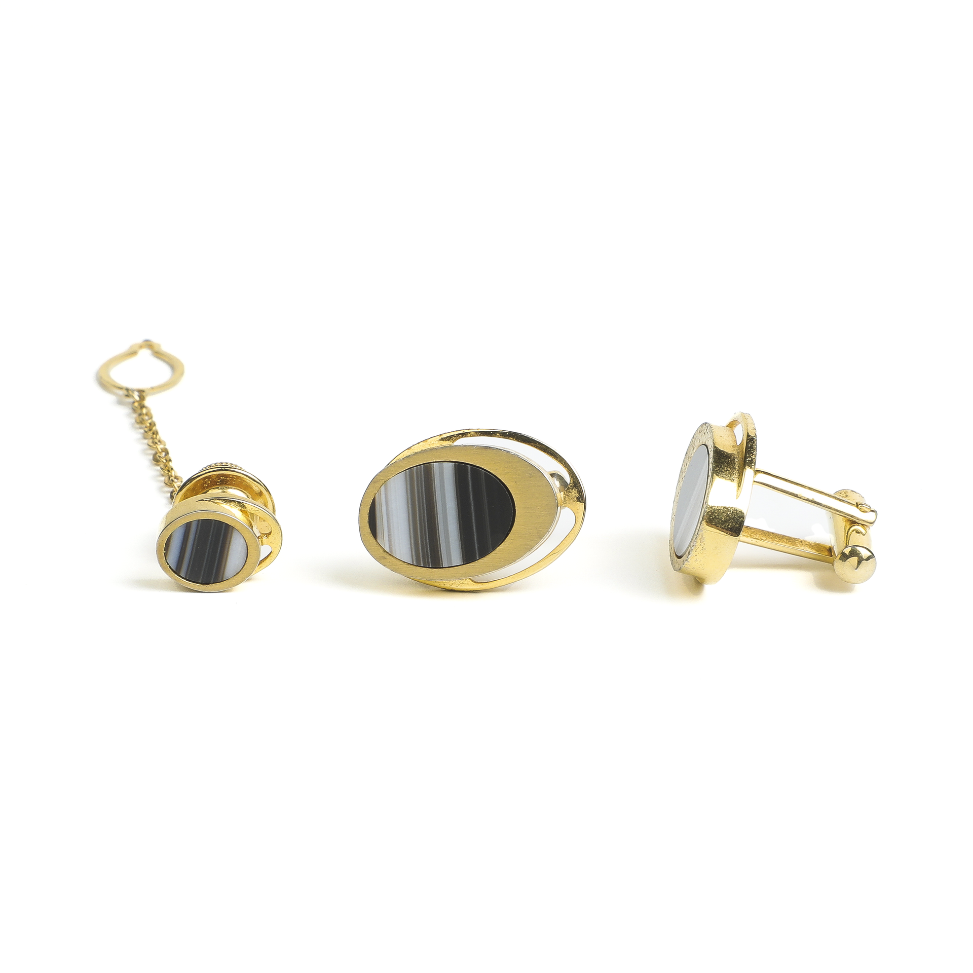 ARTLUMINNA | 1980s Vintage Curated Black Onyx Cufflinks