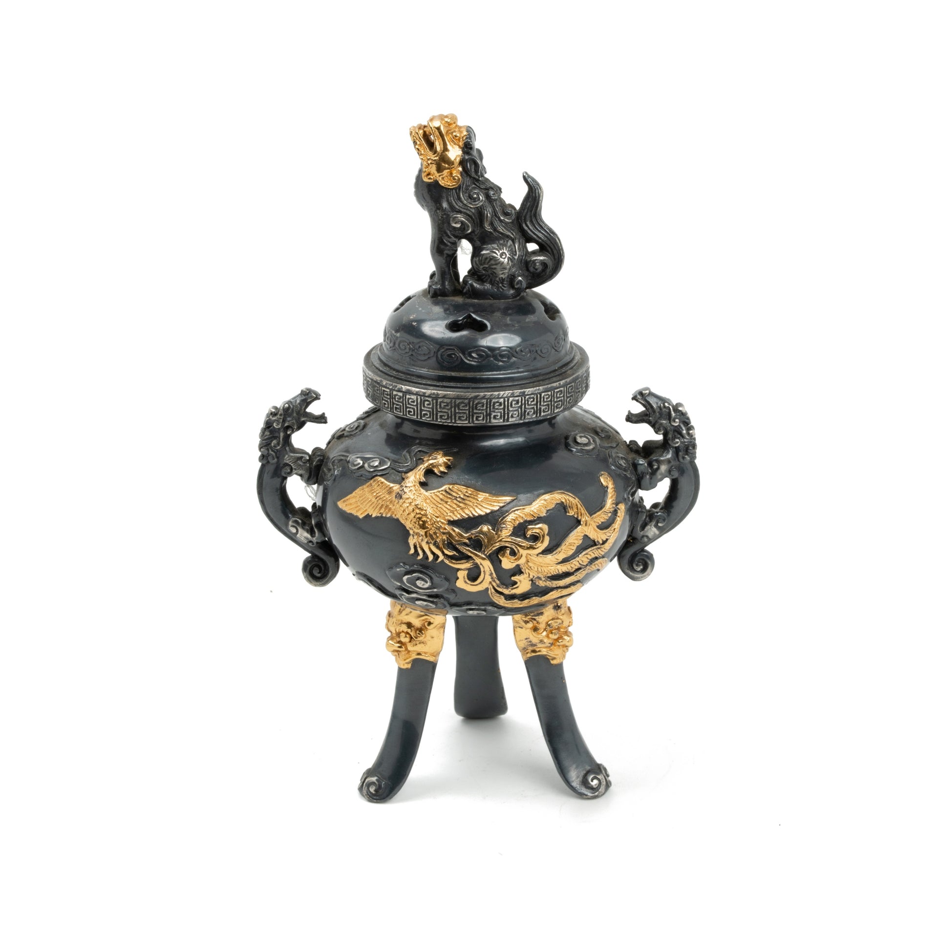 Japanese Vintage Triple-foot Phoenix Bronze Censer