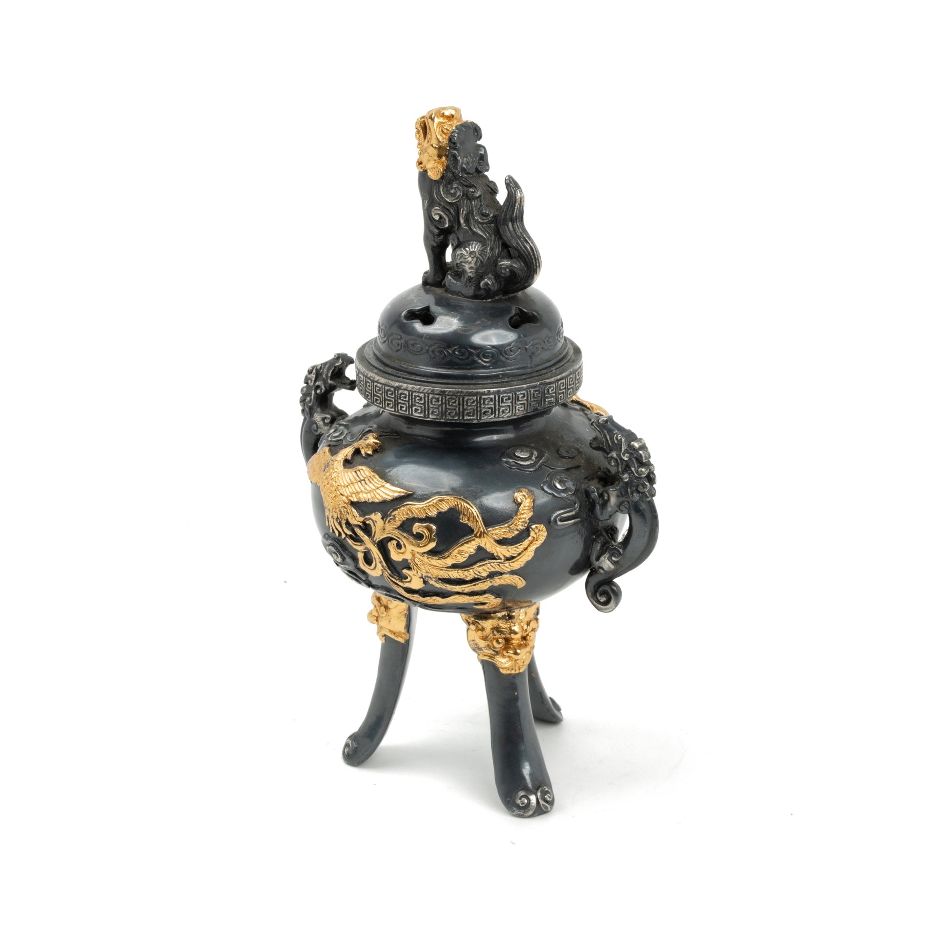 Japanese Vintage Triple-foot Phoenix Bronze Censer