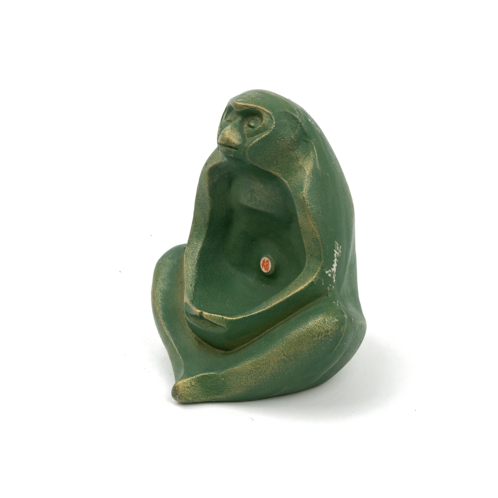 Japanese Vintage Meditating Monkey Sculpture