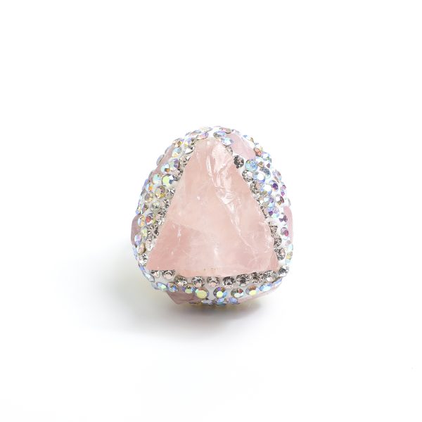 Pink Crystal Secrets · Triangular Pink Crystal Rainbow Ring AL-RG-046