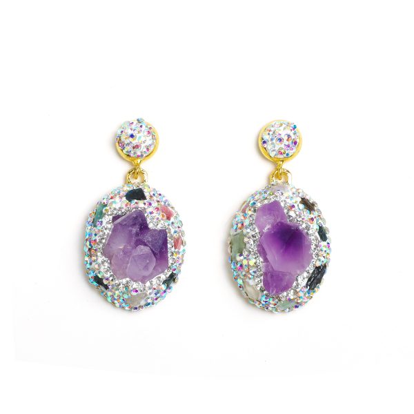 ARTLUMINNA Masterpiece Collection Amethyst Mandala Earrings AL-ER-008