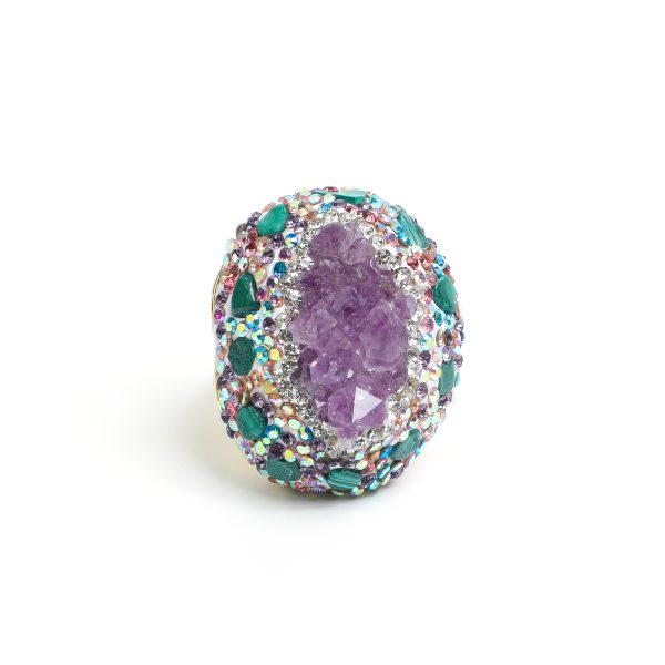 Vitality of the Vein · Natural Amethyst Cluster Ring AL-RG-043