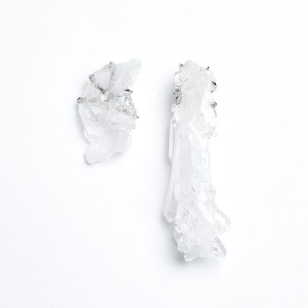 Worldly Wanderlust Asymmetric Suture Quartz Earrings