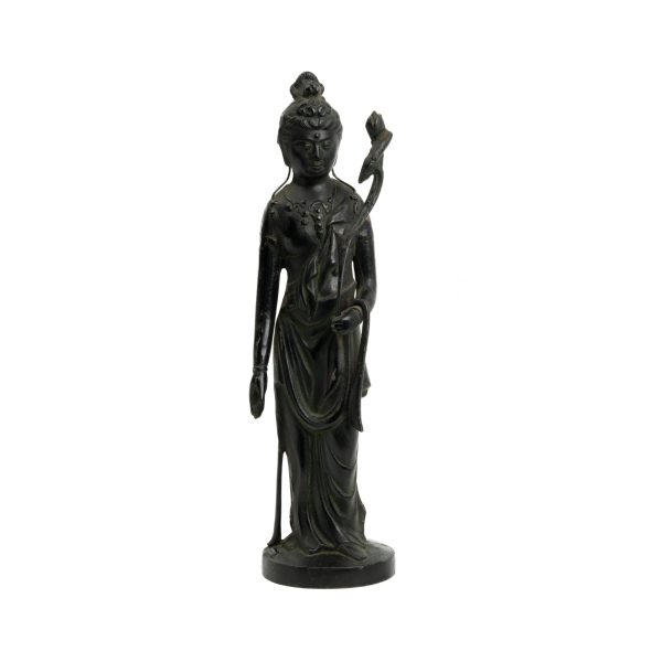 Japanese Meiji Era Koun Takamura Lotus Guanyin Sculpture